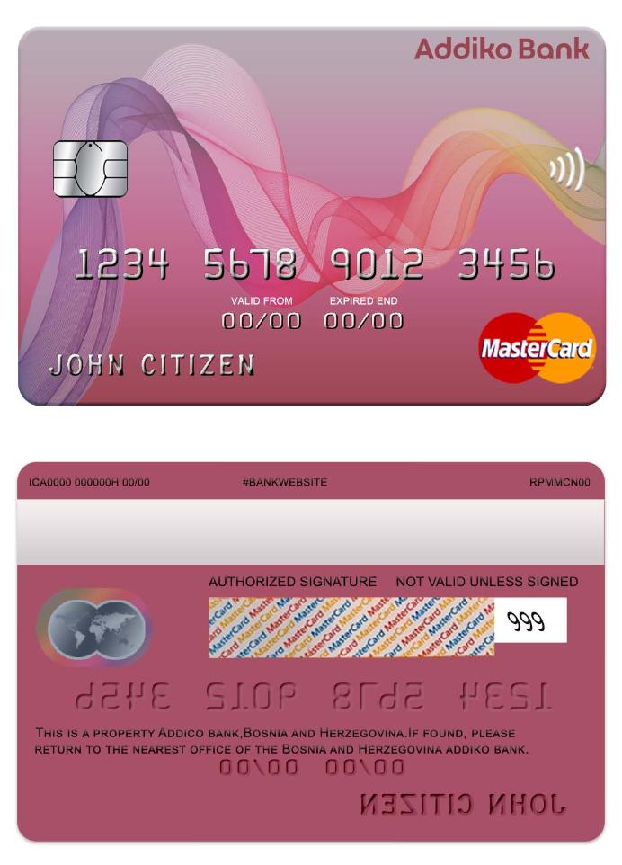 Bosnia and Herzegovina Addiko bank mastercard